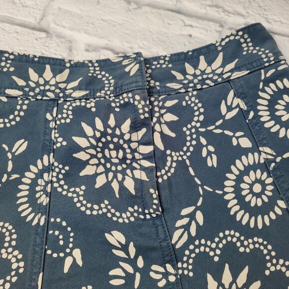 Gap Jeans Dusty Blue Floral Skirt size 0 - Picture 7 of 8